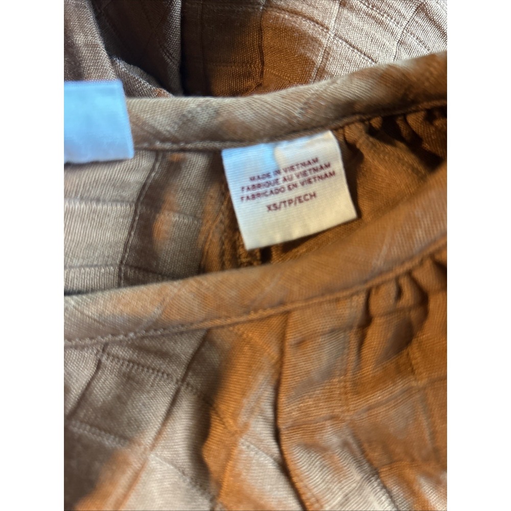 Levi's 3/4 Sleeve Quilted Tailored Cotton Terra Cotta Shirt Blouse Boho X-Small - Picture 9 of 11